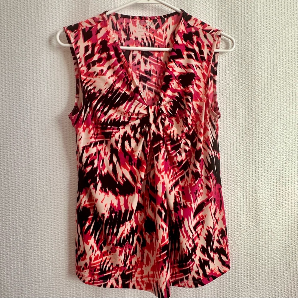 Apt. 9 Women’s Pink Black Sleeveless Blouse Size: Medium